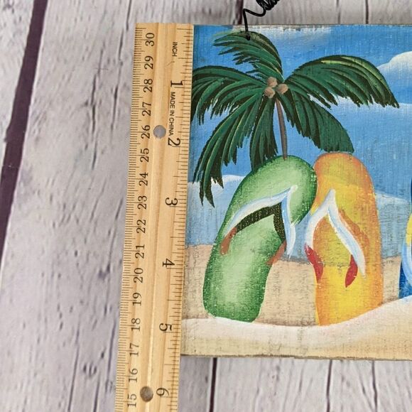 "Kick Back & Relax" Tropical Beach Distressed Wood Sign Home or Tiki Bar… - Picture 5 of 7
